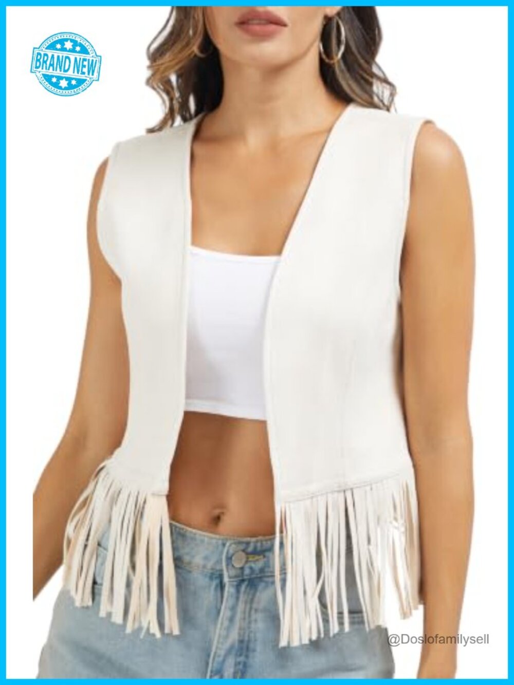 Faux Suede Fringe Vest Tassel Cowgirl Hippie Western Boho Sleeveless